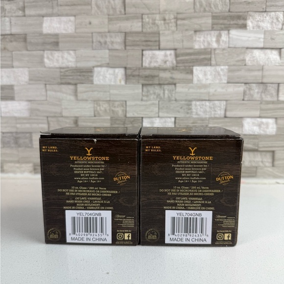 Yellowstone Dutton Ranch Glassware Set‎ of 2 Whiskey Glasses 10 oz - Picture 7 of 9